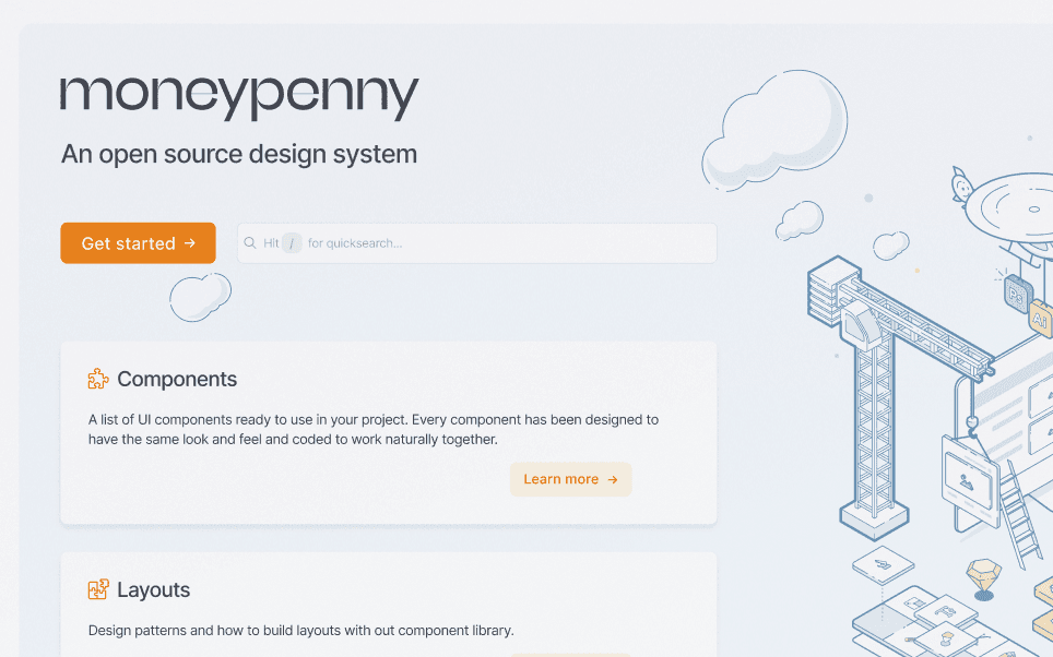Moneypenny Design System Benutzeroberfläche