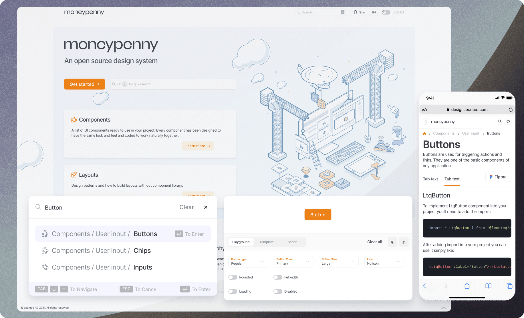 Moneypenny Design System — Projektansicht